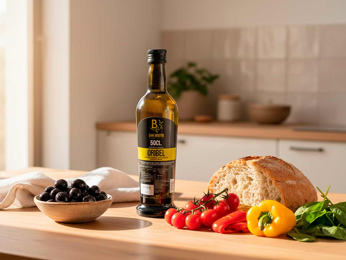 Aceite de oliva para regalar de Oribel elaborado en el Bajo Aragón.